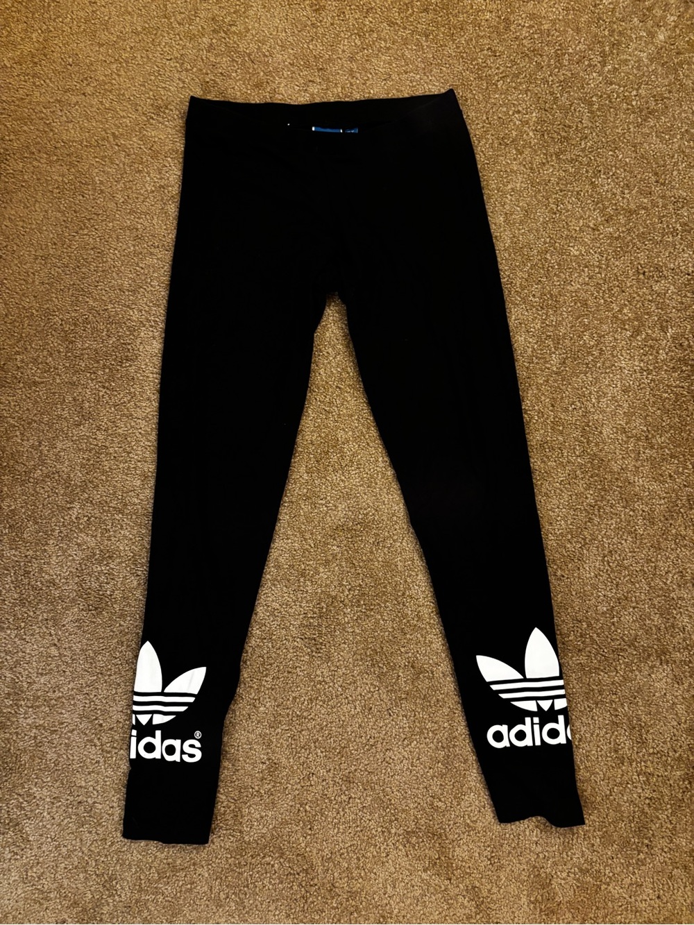 Adidas High Rise Black Logo Leggings - Size Small